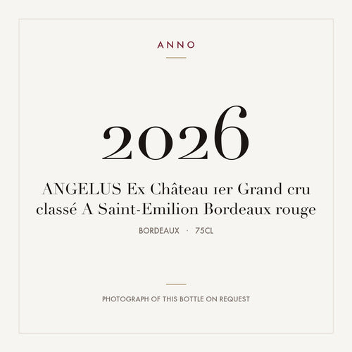 Angelus Saint-Emilion 2016 AOC 0,75l — tarjeta de añada ANNO; foto de la botella real disponible bajo petición