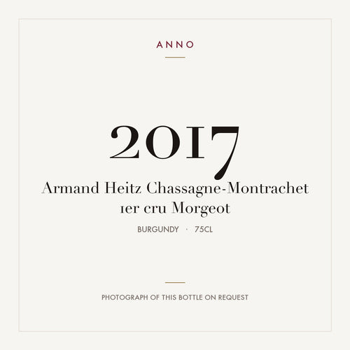 Armand Heitz Chassagne-Montrachet 1er cru Morgeot 2017 0,75l from Burgundy — ANNO vintage card; photograph of the actual bottle available on request