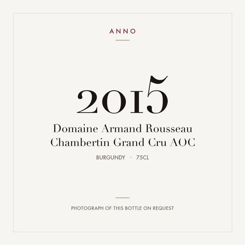Domaine Armand Rousseau Chambertin Grand Cru 2015 AOC 0,75l, 勃根地 — ANNO 年份卡；實際酒瓶照片可應要求提供
