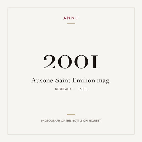 Chateau Ausone Saint-Emilion 2001 AOC 1,5l — ANNO vintage card; photograph of the actual bottle available on request
