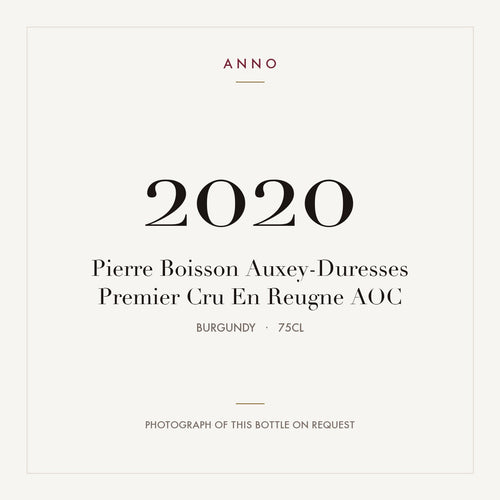 Pierre Boisson Auxey-Duresses Premier Cru En Reugne 2020 AOC 0,75l from Burgundy — ANNO vintage card; photograph of the actual bottle available on request