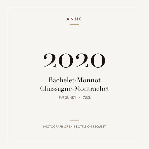 Bachelet-Monnot Chassagne-Montrachet 2020 0,75l from Burgundy — ANNO vintage card; photograph of the actual bottle available on request