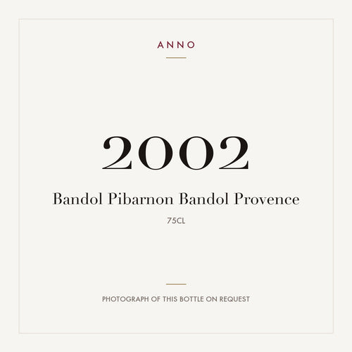 Chateau de Pibarnon Bandol 2002 AOC 0,75l — ANNO vintage card; photograph of the actual bottle available on request