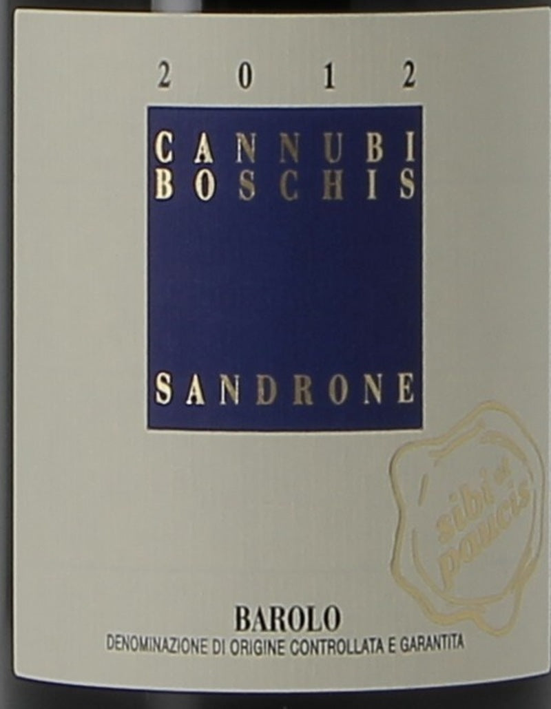 Sandrone Barolo Cannubi Boschis 2012 DOCG — wine label