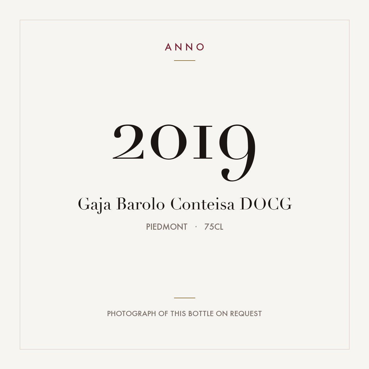 Gaja Barolo Conteisa 2019 DOCG 0,75l, ピエモンテ — ANNOヴィンテージカード。実際のボトルの写真はご要望に応じてご用意します