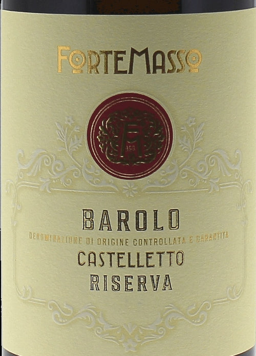 Fortemasso Barolo Castelletto Riserva DOCG — wine label, illustrative image