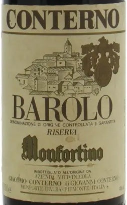 Giacomo Conterno Barolo Riserva Monfortino 1982 DOCG 0,75l — etiqueta del vino