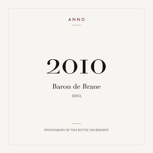 Baron de Brane Margaux 2010 AOC 3l — ANNO vintage card; photograph of the actual bottle available on request