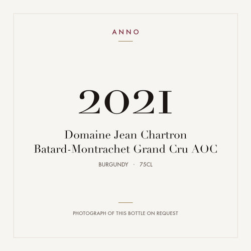 Domaine Jean Chartron Batard-Montrachet Grand Cru 2021 AOC 0,75l from Burgundy — ANNO vintage card; photograph of the actual bottle available on request