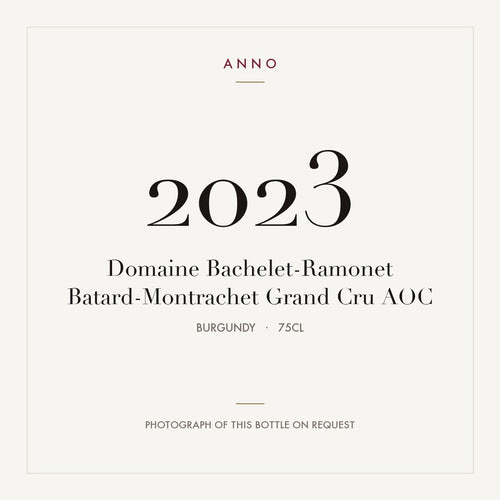 Domaine Bachelet-Ramonet Batard-Montrachet Grand Cru 2023 AOC 0,75l from Burgundy — ANNO vintage card; photograph of the actual bottle available on request