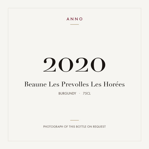 Les Horees Beaune Les Prevolles 2020 AOC 0,75l — ANNO vintage card; photograph of the actual bottle available on request