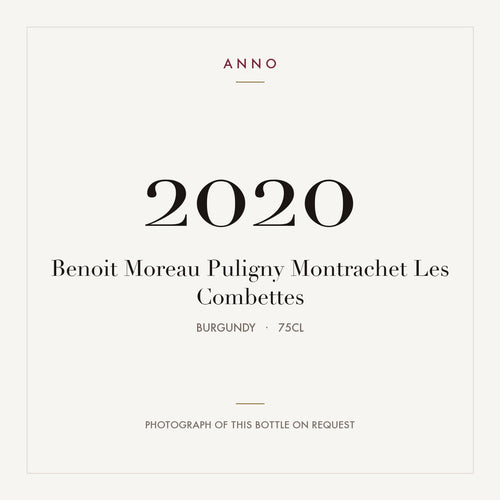 Benoit Moreau Puligny-Montrachet Premier Cru Les Combettes 2020 AOC 0,75l — ANNO vintage card; photograph of the actual bottle available on request