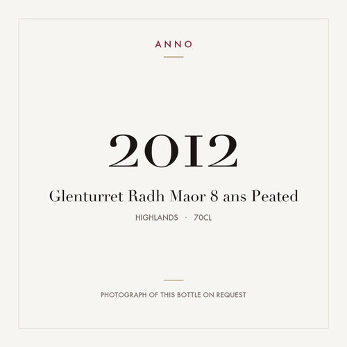 Glenturret Radh Maor 8 ans Peated 2012 0,7l from Highlands — ANNO vintage card; photograph of the actual bottle available on request