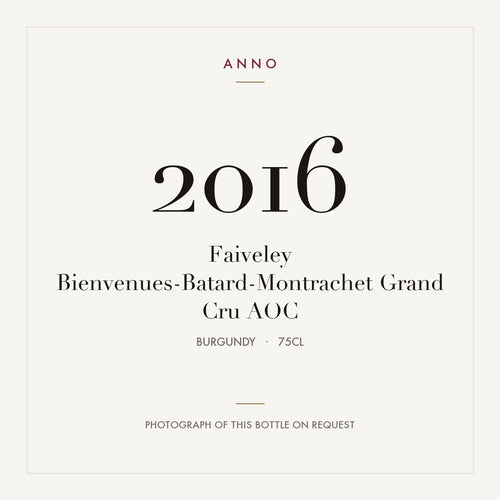 Faiveley Bienvenues-Batard-Montrachet Grand Cru 2016 AOC 0,75l from Burgundy — ANNO vintage card; photograph of the actual bottle available on request