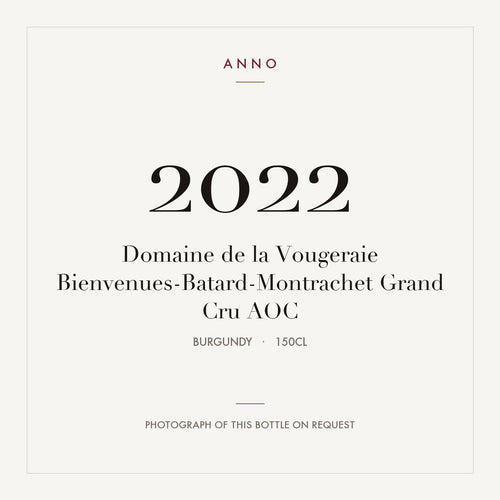 Domaine de la Vougeraie Bienvenues-Batard-Montrachet Grand Cru 2022 AOC 1,5l from Burgundy — ANNO vintage card; photograph of the actual bottle available on request