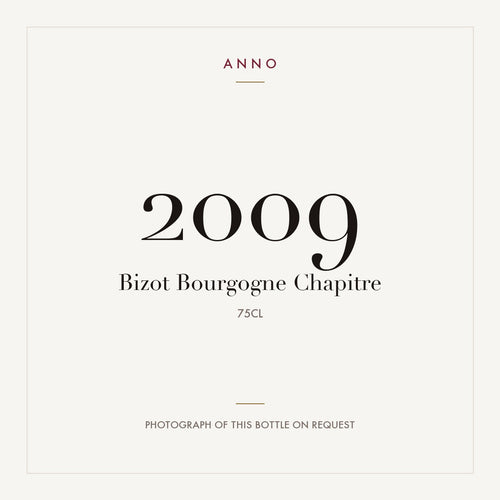 Bizot Bourgogne Chapitre 2009 AOC 0,75l — ANNO vintage card; photograph of the actual bottle available on request
