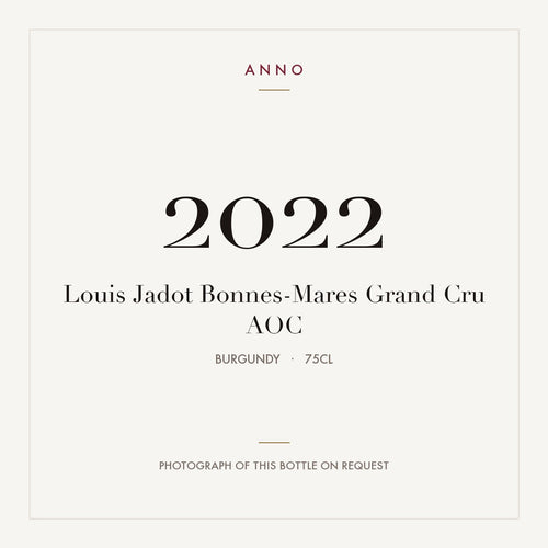 Louis Jadot Bonnes-Mares Grand Cru 2022 AOC 0,75l from Burgundy — ANNO vintage card; photograph of the actual bottle available on request
