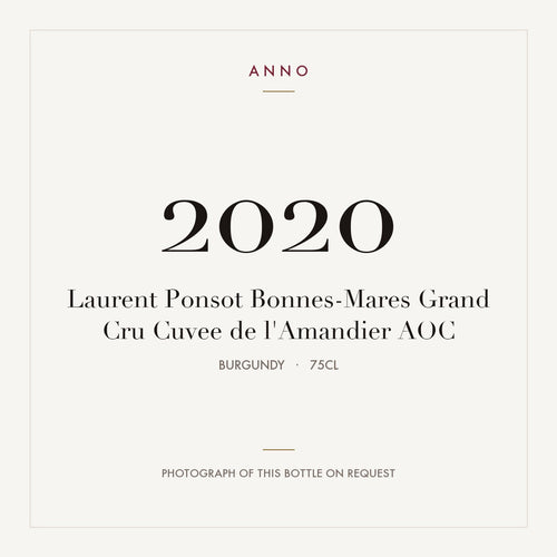 Laurent Ponsot Bonnes-Mares Grand Cru Cuvee de l'Amandier 2020 AOC 0,75l from Burgundy — ANNO vintage card; photograph of the actual bottle available on request