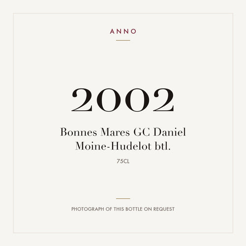 Daniel Moine-Hudelot Bonnes-Mares Grand Cru 2002 AOC 0,75l — ANNO vintage card; photograph of the actual bottle available on request