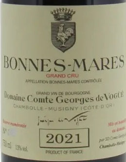 Comte de Vogue Bonnes-Mares Grand Cru 2021 AOC — wine label