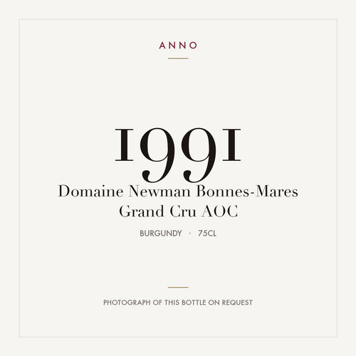 Domaine Newman Bonnes-Mares Grand Cru 1991 AOC 0,75l from Burgundy — ANNO vintage card; photograph of the actual bottle available on request