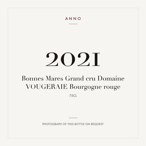 Domaine de la Vougeraie Bonnes-Mares Grand Cru 2021 AOC 0,75l — ANNO 年份卡；實際酒瓶照片可應要求提供