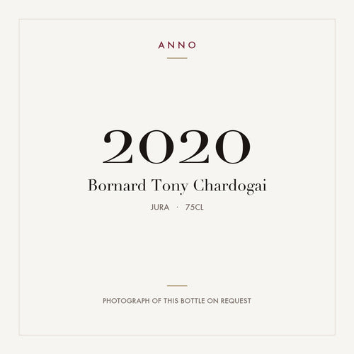 Bornard Tony Chardogai 2020 0,75l, Jura — carte millésime ANNO ; photo de la bouteille réelle disponible sur demande