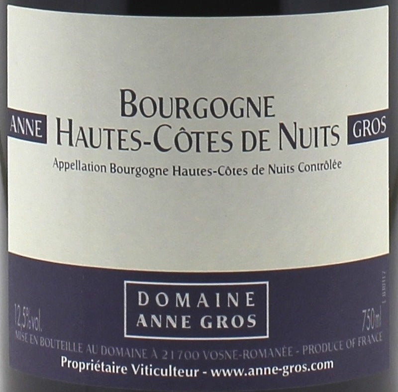 Domaine Anne Gros Bourgogne Hautes-Cotes de Nuits AOC — wine label, illustrative image