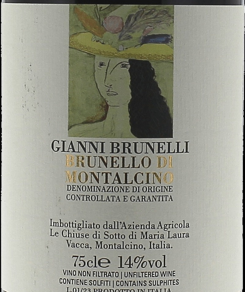 Gianni Brunelli Brunello di Montalcino 2020 DOCG 0,75l — wine label, illustrative image