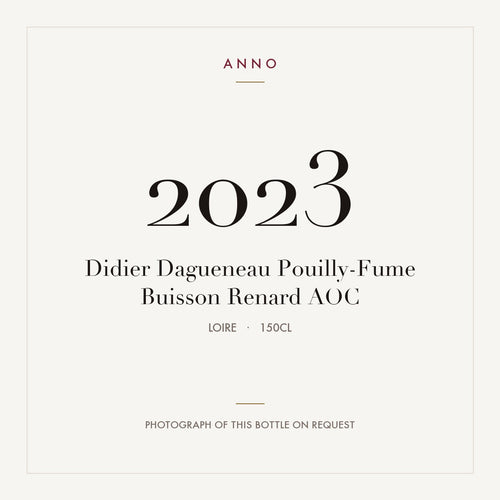 Didier Dagueneau Pouilly-Fume Buisson Renard 2023 AOC 1,5l from Loire — ANNO vintage card; photograph of the actual bottle available on request