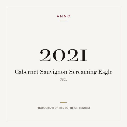 Screaming Eagle Cabernet Sauvignon 2021 0,75l — card dell'annata ANNO; foto della bottiglia reale disponibile su richiesta