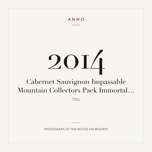 Immortal Estate Impassable Mountain Collectors Pack Cabernet Sauvignon 2014 0,75l — ANNO-Jahrgangskarte; Foto der tatsächlichen Flasche auf Anfrage