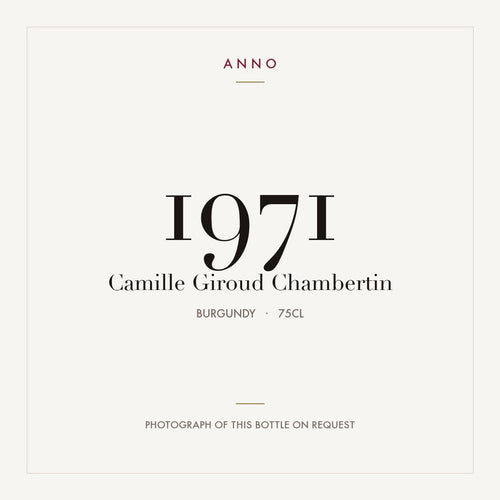Camille Giroud Chambertin 1971 0,75l — ANNO vintage card; photograph of the actual bottle available on request