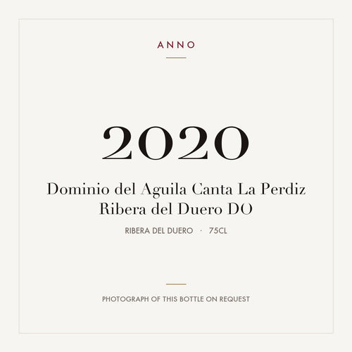 Dominio del Aguila Canta La Perdiz Ribera del Duero 2020 DO 0,75l from Ribera del Duero — ANNO vintage card; photograph of the actual bottle available on request