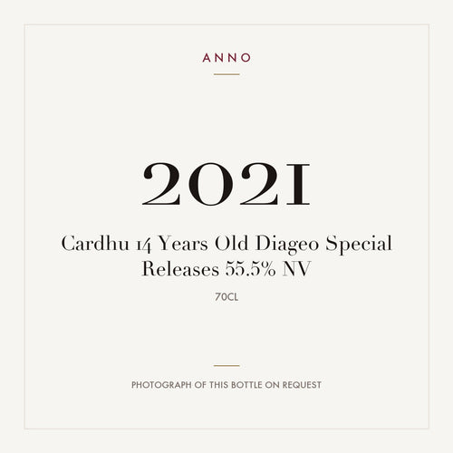 Cardhu 14 Years Old Diageo Special Releases 2021 0,7l — ANNO vintage card; photograph of the actual bottle available on request