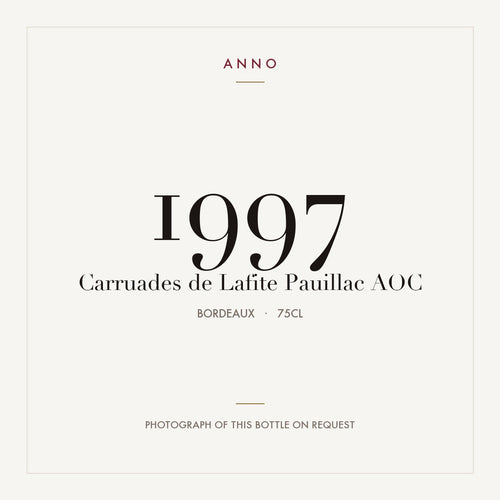 Carruades de Lafite Pauillac 1997 AOC 0,75l from Bordeaux — ANNO vintage card; photograph of the actual bottle available on request