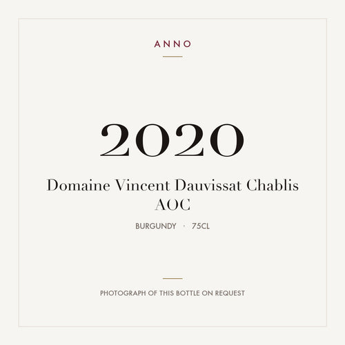 Domaine Vincent Dauvissat Chablis 2020 AOC 0,75l from Burgundy — ANNO vintage card; photograph of the actual bottle available on request