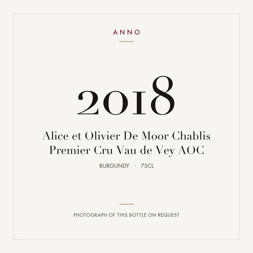 Alice et Olivier De Moor Chablis Premier Cru Vau de Vey 2018 AOC 0,75l from Burgundy — ANNO vintage card; photograph of the actual bottle available on request