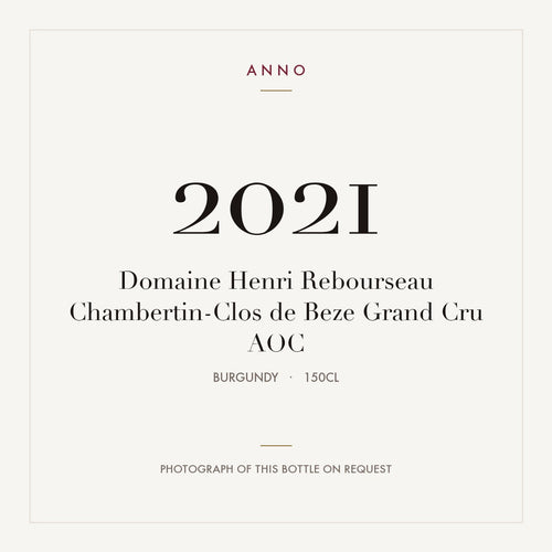 Domaine Henri Rebourseau Chambertin-Clos de Beze Grand Cru 2021 AOC 1,5l from Burgundy — ANNO vintage card; photograph of the actual bottle available on request