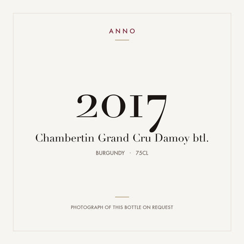 Domaine Pierre Damoy Chambertin Grand Cru 2017 AOC 0,75l — ANNO-årgangskort; foto af den faktiske flaske på forespørgsel