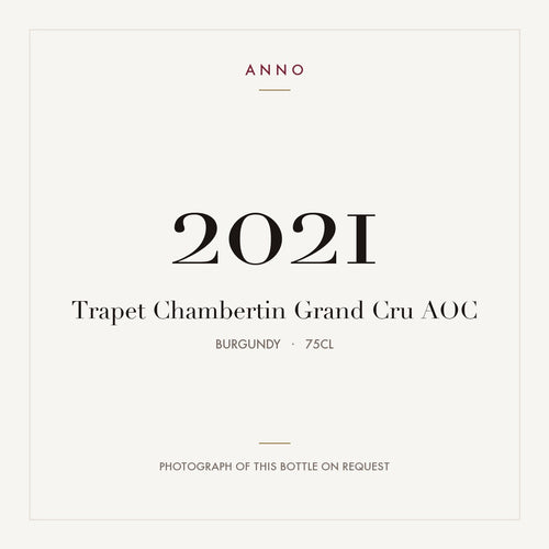 Trapet Chambertin Grand Cru 2021 AOC 0,75l from Burgundy — ANNO vintage card; photograph of the actual bottle available on request