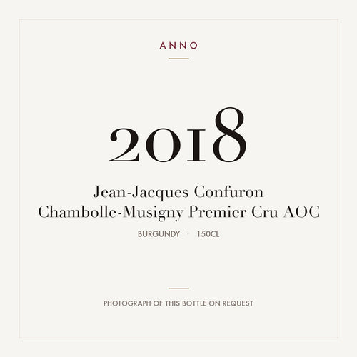 Jean-Jacques Confuron Chambolle-Musigny Premier Cru 2018 AOC 1,5l from Burgundy — ANNO vintage card; photograph of the actual bottle available on request