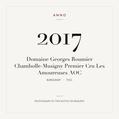 Domaine Georges Roumier Chambolle-Musigny Premier Cru Les Amoureuses 2017 AOC 0,75l from Burgundy — ANNO vintage card; photograph of the actual bottle available on request