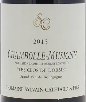 Sylvain Cathiard Chambolle-Musigny Clos de l'Orme 2015 AOC 1,5l — rótulo do vinho