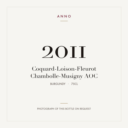 Coquard-Loison-Fleurot Chambolle-Musigny 2011 AOC 0,75l from Burgundy — ANNO vintage card; photograph of the actual bottle available on request