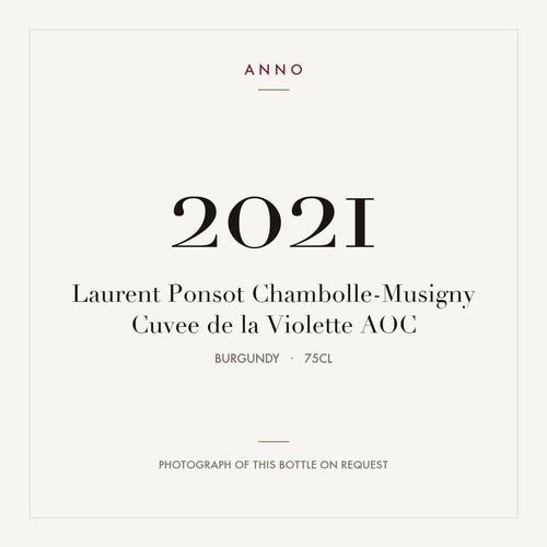 Laurent Ponsot Chambolle-Musigny Cuvee de la Violette 2021 AOC 0,75l from Burgundy — ANNO vintage card; photograph of the actual bottle available on request