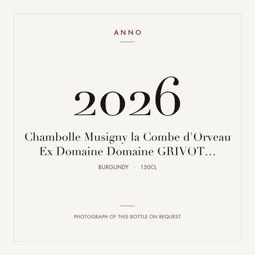 Domaine Grivot Chambolle-Musigny La Combe d'Orveau 2017 AOC 1,5l — карточка урожая ANNO; фото настоящей бутылки по запросу