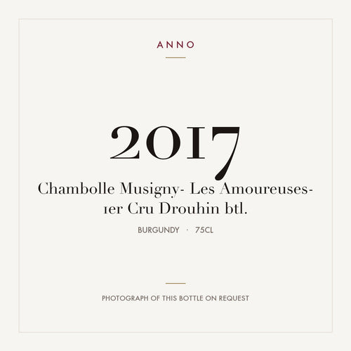 Drouhin Chambolle-Musigny Premier Cru Les Amoureuses 2017 AOC 0,75l — ANNO vintage card; photograph of the actual bottle available on request