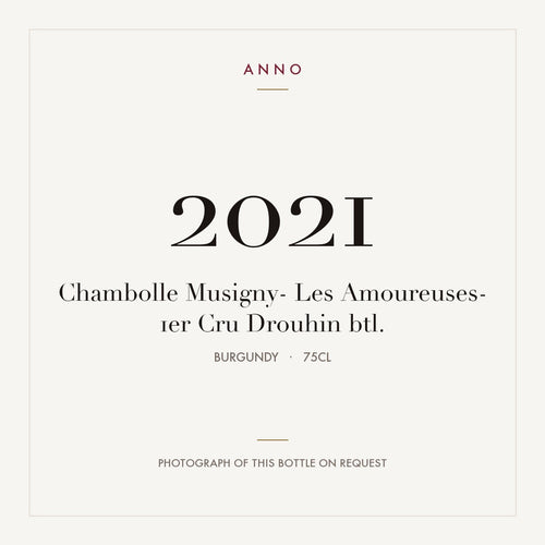 Drouhin Chambolle-Musigny Premier Cru Les Amoureuses 2021 AOC 0,75l — ANNO 年份卡；實際酒瓶照片可應要求提供