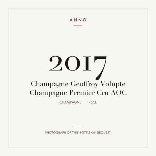 Champagne Geoffroy Volupte Champagne Premier Cru 2017 AOC 0,75l from Champagne — ANNO vintage card; photograph of the actual bottle available on request